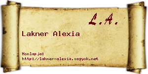 Lakner Alexia névjegykártya